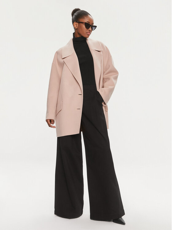 PINKO Pinko Płaszcz wełniany Emoticon 102569 Y27P Beżowy Relaxed Fit