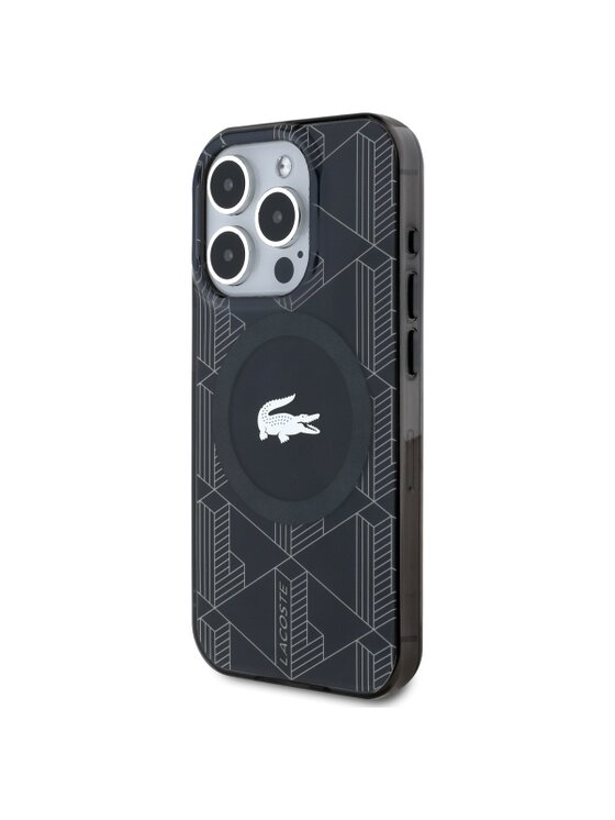 Etui na telefon Lacoste, Czarne, Apple iPhone 15 Pro
