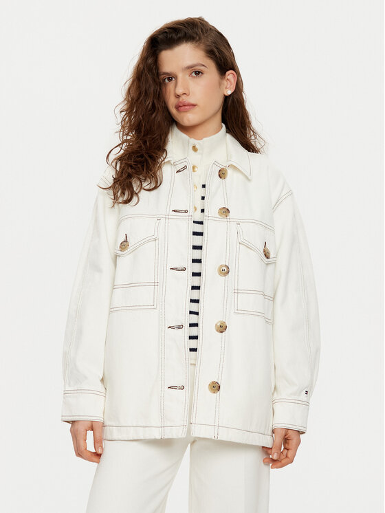 Tommy Hilfiger Tommy Hilfiger cămașă de blugi WW0WW43728 Alb Relaxed Fit