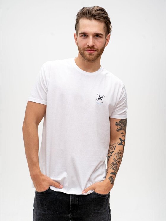 Point X Point X T-Shirt Koszulka Męska Techwear Biała Point X Monster M Biały Regular Fit