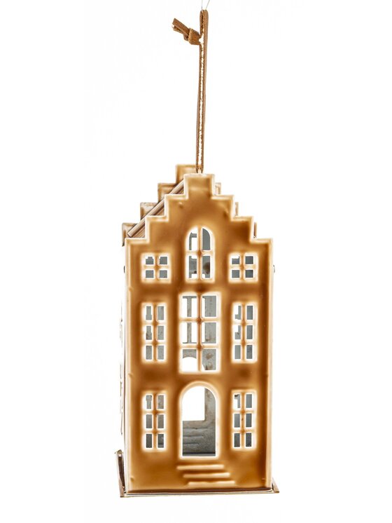 MIAhome MIAhome Figurka domek metalowy kawowy KOFFIE Brązowy