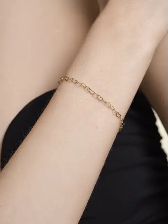 Rosefield Rosefield Bransoletka Heart Chain Bracelet Gold Złoty