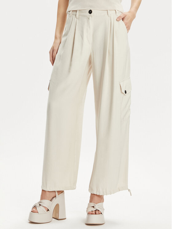 MAX&Co. Pantaloni di tessuto Corvino 2416131072200 Beige Wide Leg, taglia : 38
