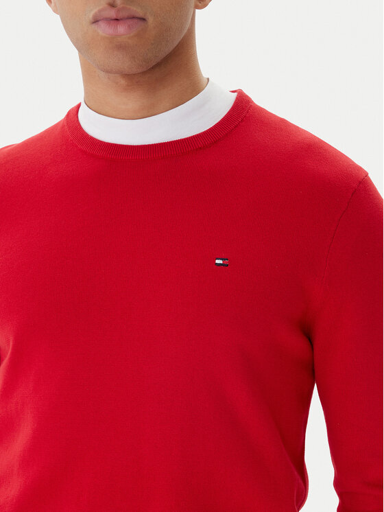 Tommy Hilfiger Tommy Hilfiger Sweter Essential Ssnl MW0MW39999 Czerwony Regular Fit