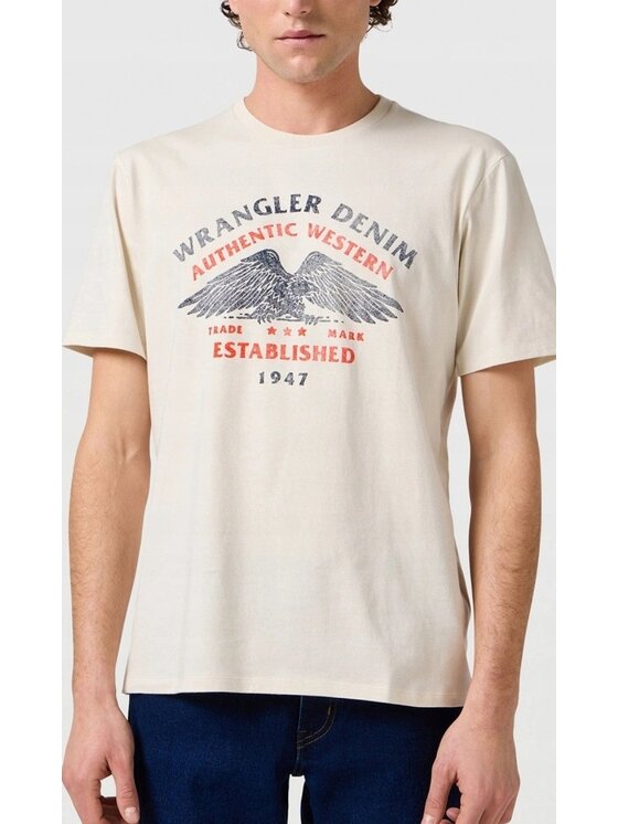 Wrangler Wrangler T-Shirt Americana Tee Biały Regular Fit