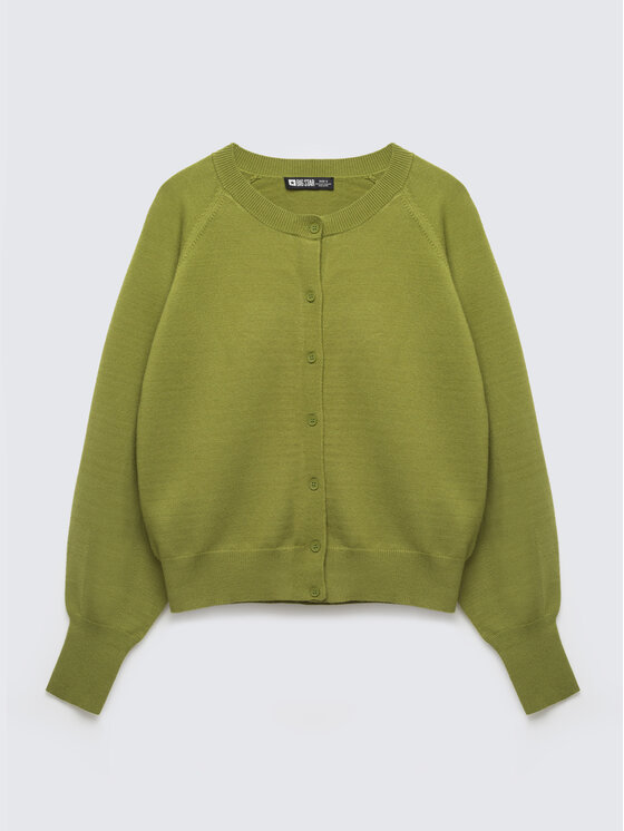 BIG STAR BIG STAR Kardigan SUZANA Zielony Basic Fit