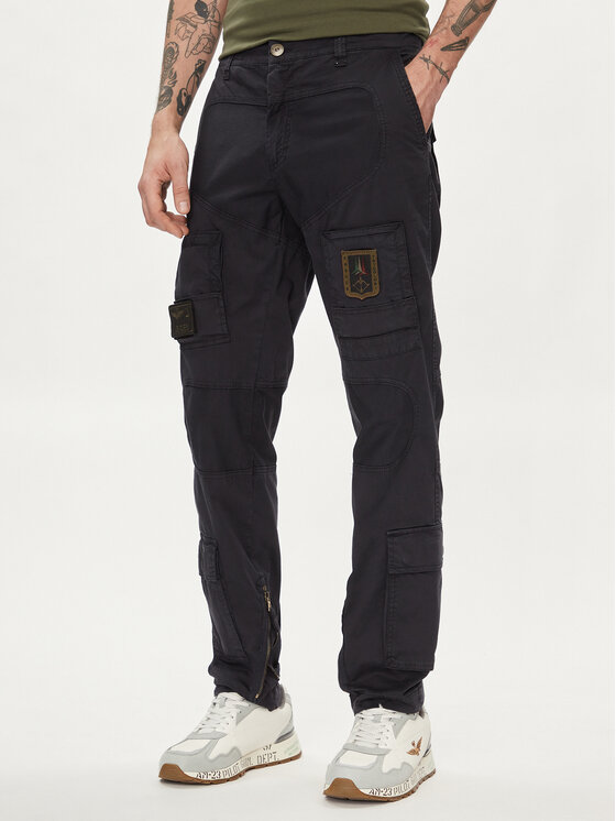 Aeronautica Militare Pantaloni din material 241PA1387CT1493 Bleumarin Regular Fit