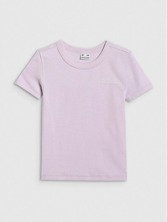 4F 4F T-Shirt BASIC+ Fioletowy jasny Slim Fit