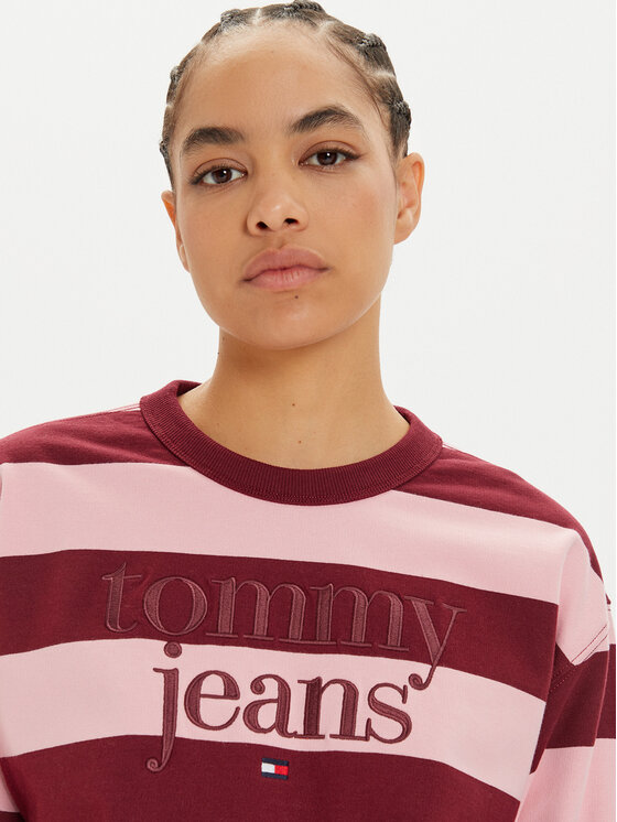 Tommy Jeans Tommy Jeans Bluza Ess Logo DW0DW19041 Fioletowy Relaxed Fit