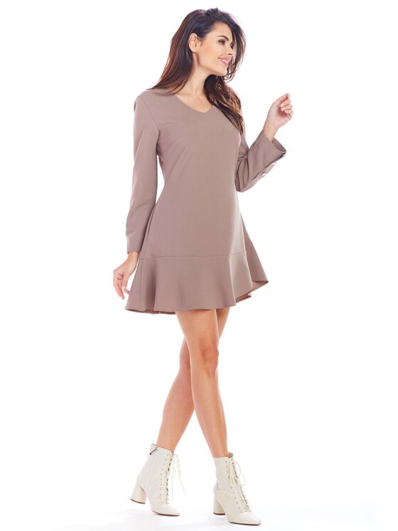 Awama Awama Každodenné šaty A344 Hnedá Basic Fit