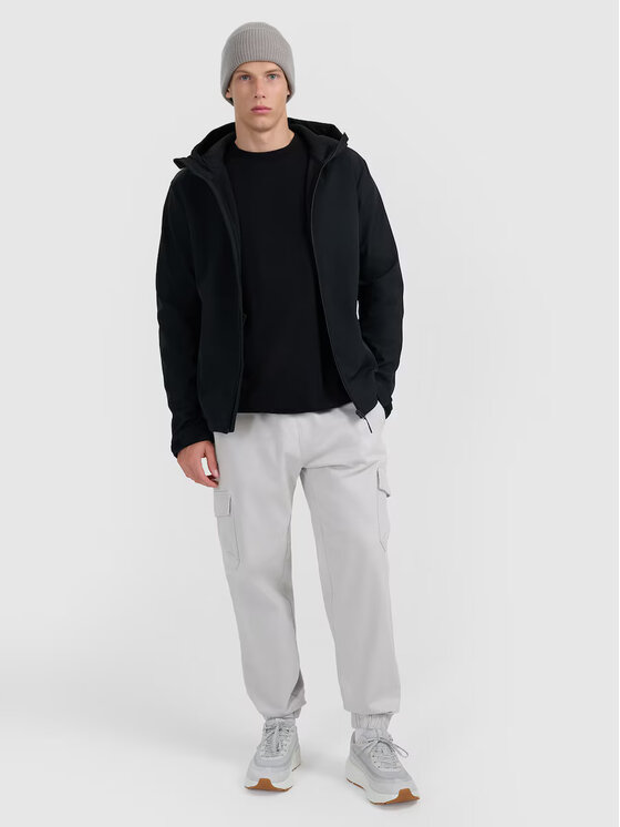 4F 4F Kurtka przejściowa MIDSHOP TEXTILE Czarny Regular Fit