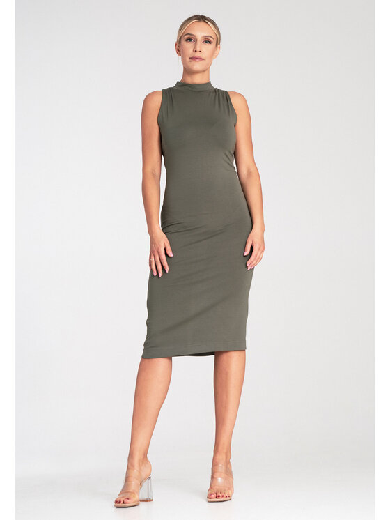 FIGL FIGL Koktejlové šaty M1031 Zelená Regular Fit