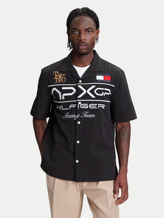 Tommy Hilfiger Tommy Hilfiger Košile F1 Movie Racing MW0MW41376 Černá Regular Fit