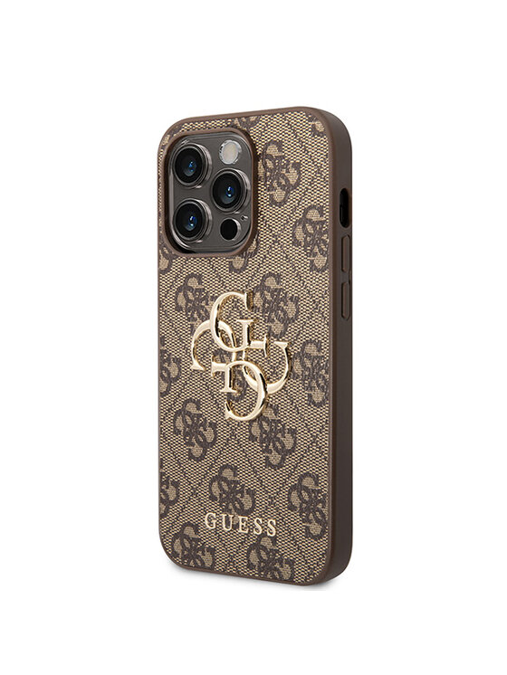 Guess Guess Etui na telefon iPhone 15 Pro Brązowy