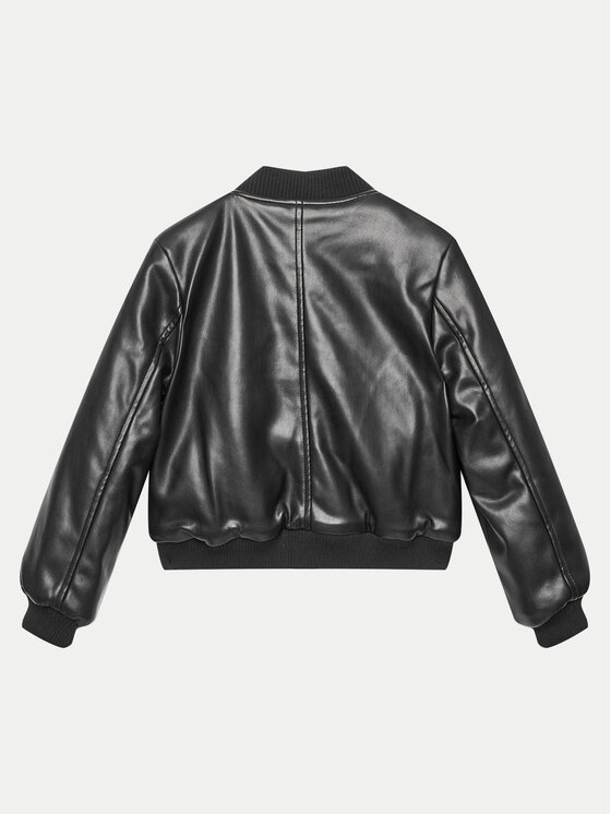 Guess Guess Bunda z imitace kůže J4YL13 WE8D0 Černá Relaxed Fit