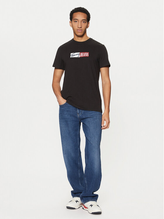 Tommy Jeans Tommy Jeans T-shirt Entry DM0DM20365 Crna Slim Fit