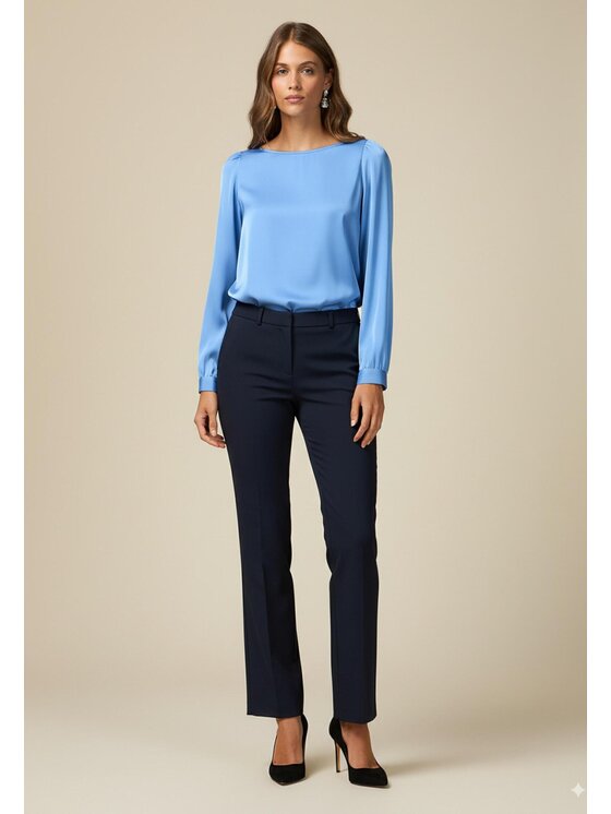 Oltre Oltre Pantaloni di tessuto P046R108804N034 Blu Regular Fit
