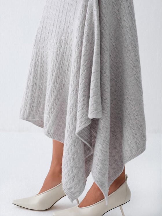 La Mania La Mania Spódnica midi MALORIE Szary jasny Basic Fit