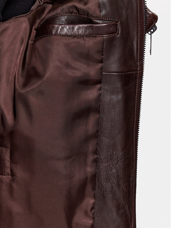 Trussardi Trussardi Кожено яке 52S00933 Кафяв Regular Fit