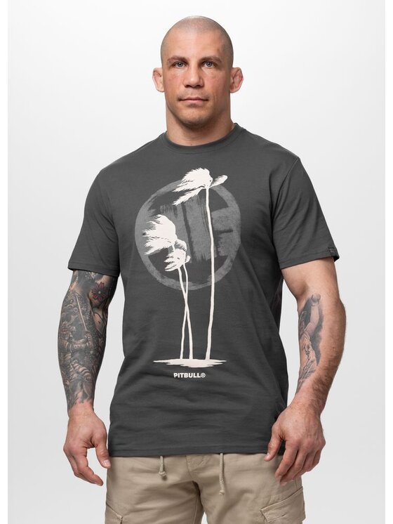 PITBULL PITBULL T-Shirt PALMS Szary Regular Fit