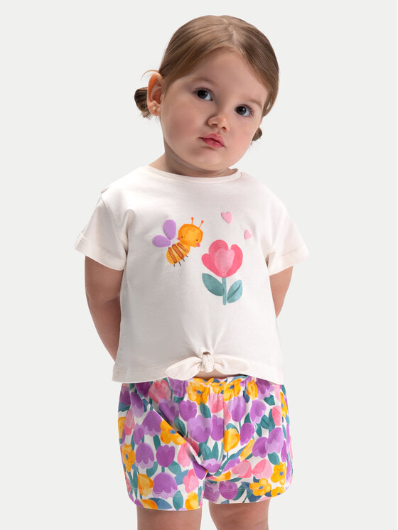 Mayoral Mayoral Completo 2 T-shirt e pantaloncini 1206 Viola Regular Fit