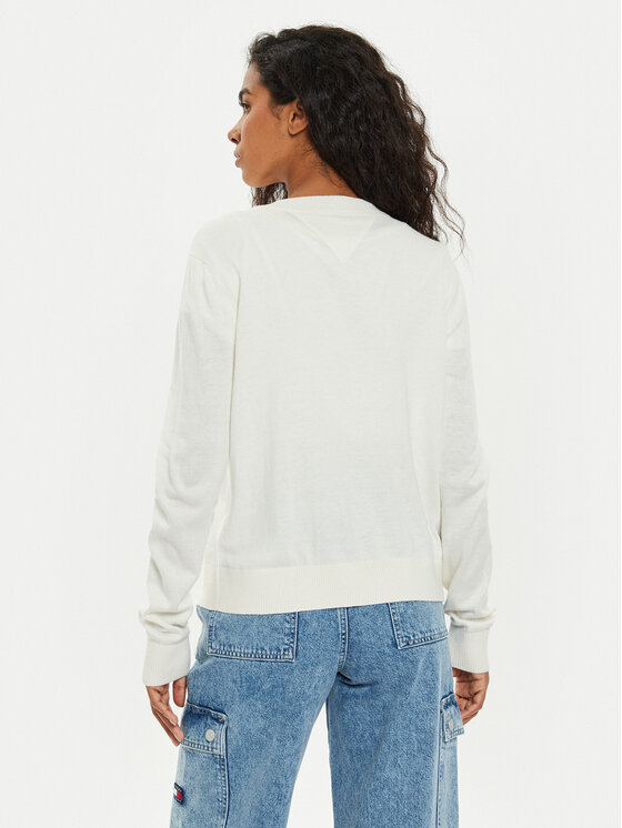 Tommy Jeans Tommy Jeans Sweter Tjw Essential DW0DW18670 Écru Regular Fit