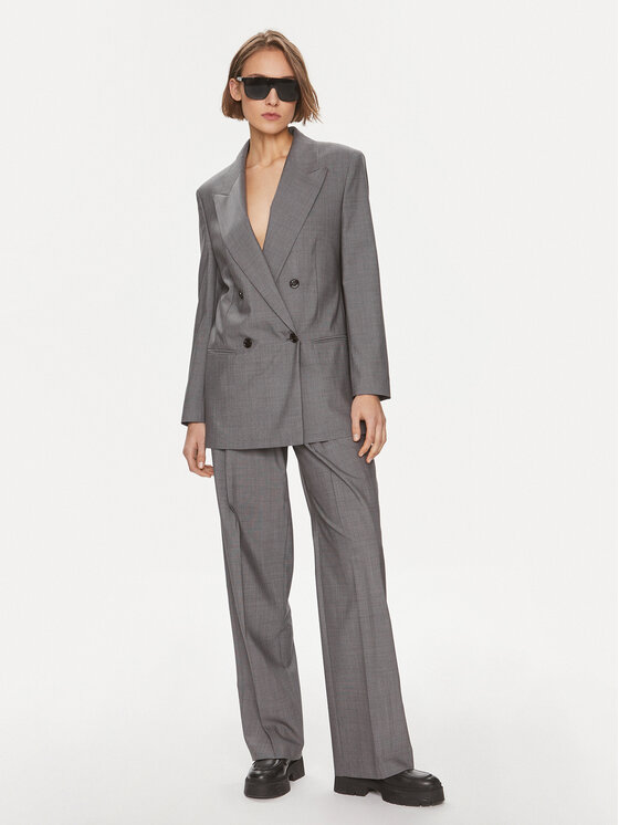 BOSS Boss Kalhoty z materiálu Tenly 50505608 Šedá Straight Fit
