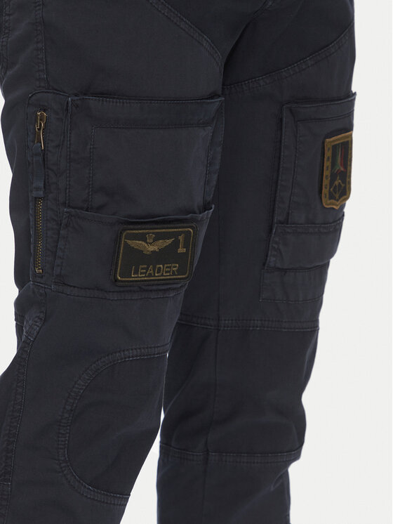 Aeronautica Militare Aeronautica Militare Medžiaginės kelnės 251PA1387CT1493 Tamsiai mėlyna Regular Fit
