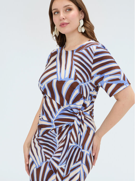 Fiorella Rubino Fiorella Rubino Vestito da giorno 7076L001273N0Z2 Marrone Slim Fit