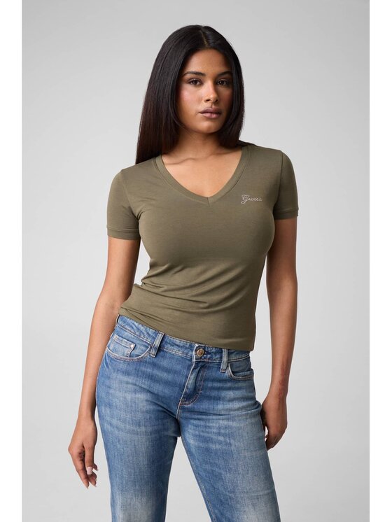 Guess Guess T-Shirt 183552 Zielony Classic Fit