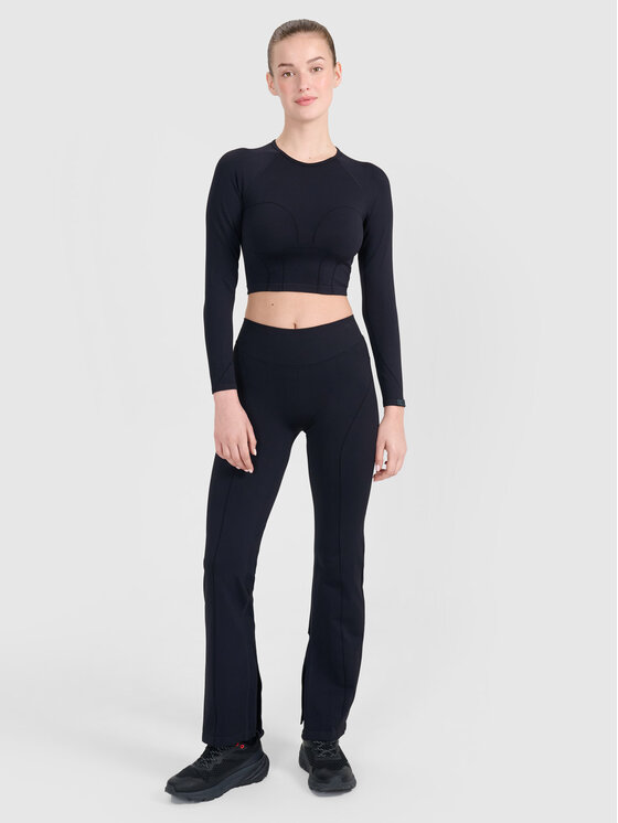 4F 4F Spodnie materiałowe TRAINING SEAMLESS Czarny Slim Fit