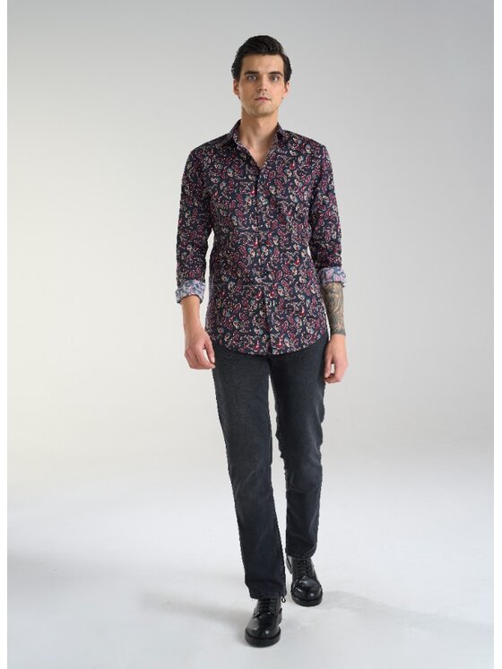 Pako Lorente Pako Lorente Koszula P24SF-1X-014-G Granatowy Slim Fit