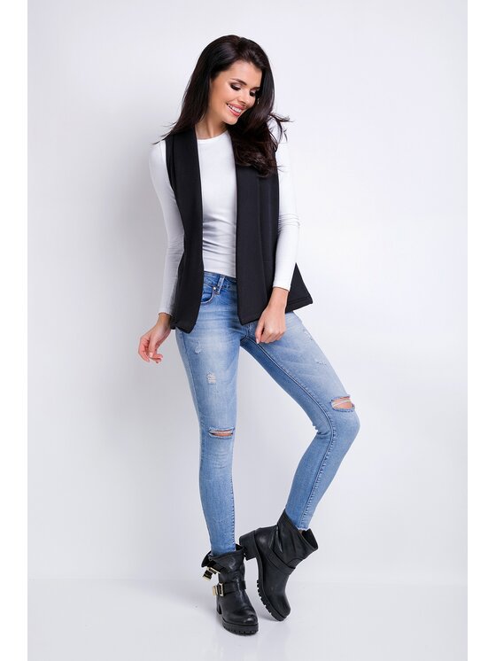 Awama Awama Kamizelka A155 Czarny Basic Fit