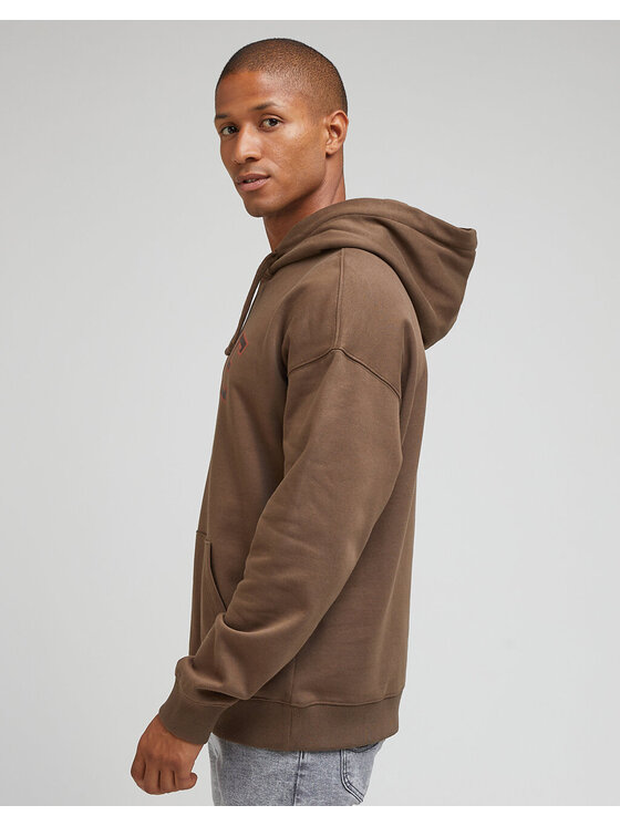 Lee Lee Felpa GRAPHIC HOODIE Marrone Regular Fit