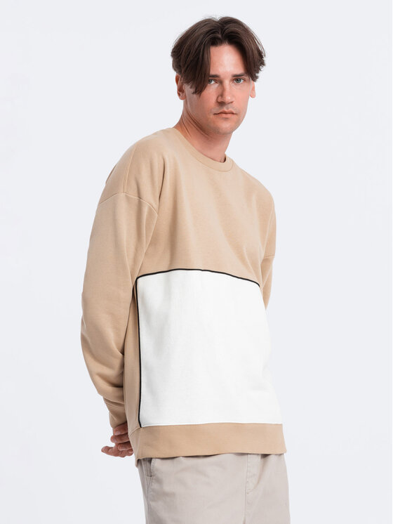 Ombre Ombre Mikina OM-SSNZ-0130 Béžová Oversize