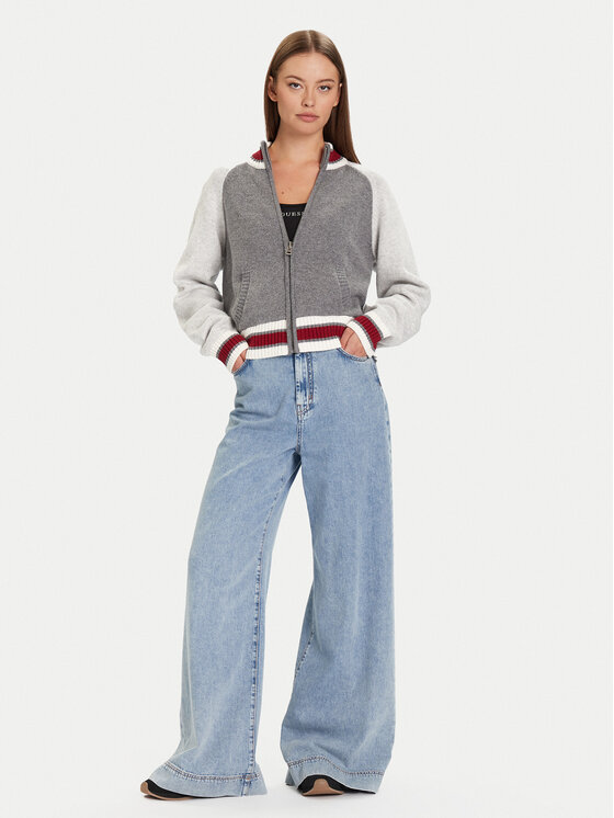 Guess Jeans Guess Jeans Кардиган W5BR12 Z0561 Сив Relaxed Fit