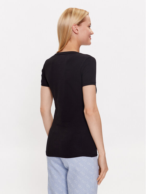 Guess Guess Tričko W2YI45 J1314 Čierna Slim Fit