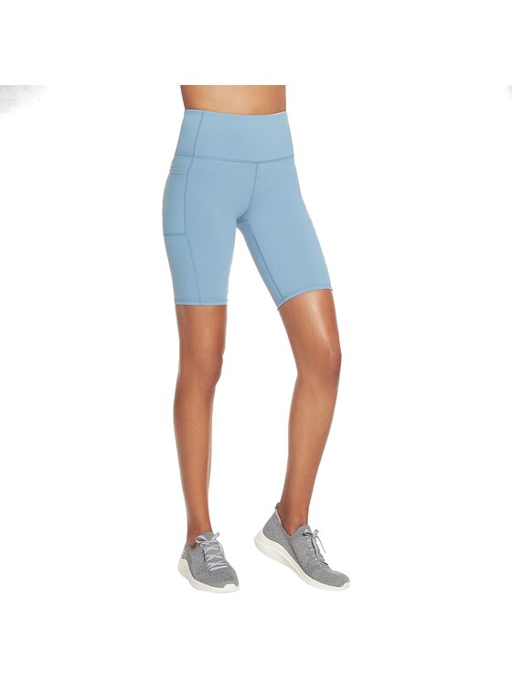 Skechers Skechers Pantaloncini sportivi Skechers Go Walk High Waisted Bike Short Blu Regular Fit