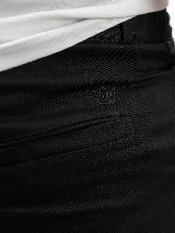 Jigga Wear Jigga Wear Spodnie materiałowe Spodnie Materiałowe Chino Męskie Czarne Jigga Wear Chino M Czarny Regular Fit