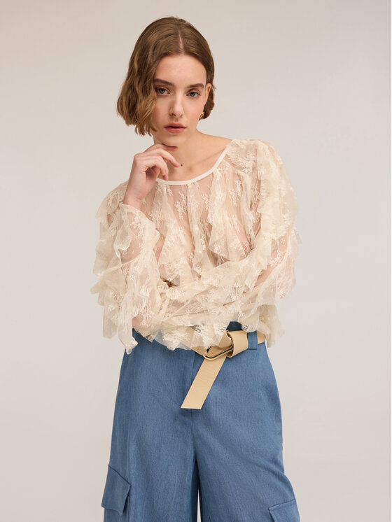 Motivi Motivi Blusa 2728Q001889N021 Bianco Regular Fit