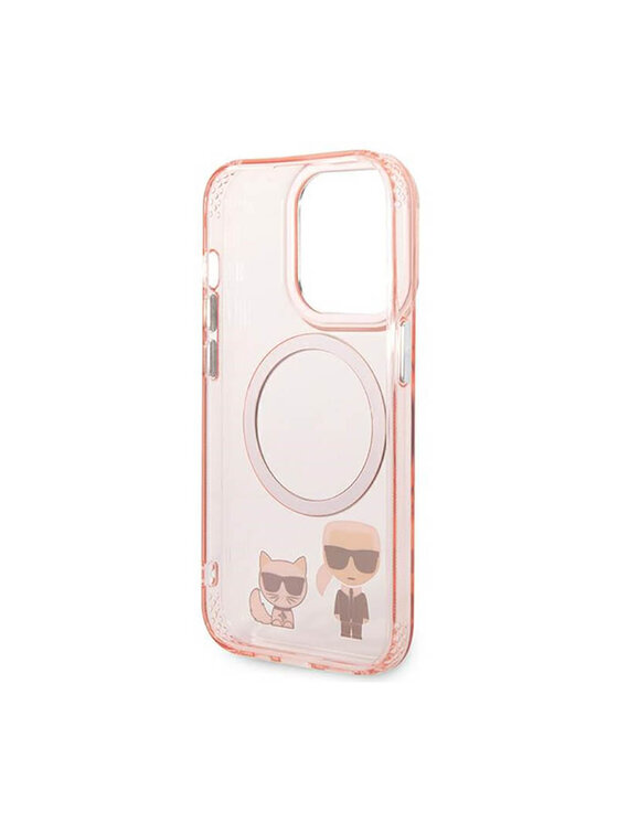 KARL LAGERFELD KARL LAGERFELD Etui na telefon Karl & Choupette Aluminium MagSafe Różowy