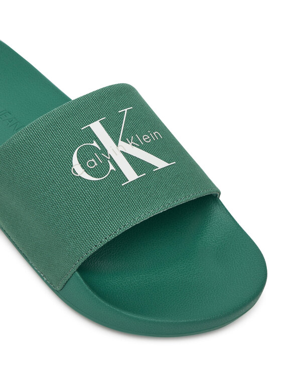Calvin Klein Jeans Calvin Klein Jeans Klapki Slide Monologo Cv YM0YM01367 Zielony