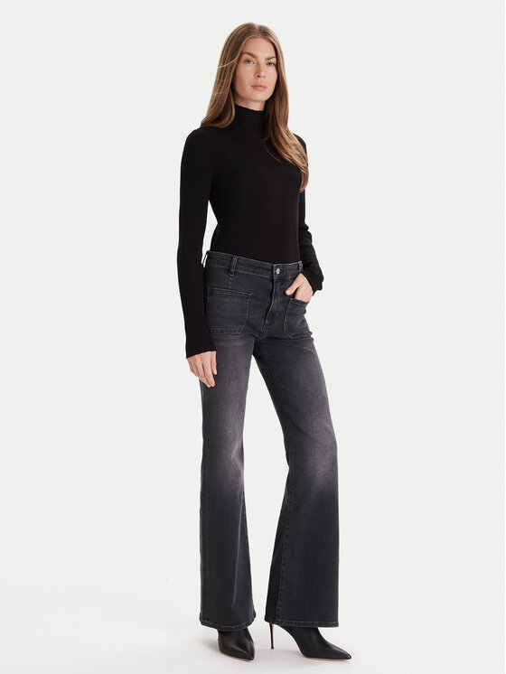 JOOP! JOOP! Bluză cu gât 58 JW224KN166 30033369 Negru Regular Fit