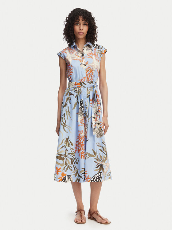 Marella Rochie tip cămașă Padana 2613221202 Albastru celest Regular Fit
