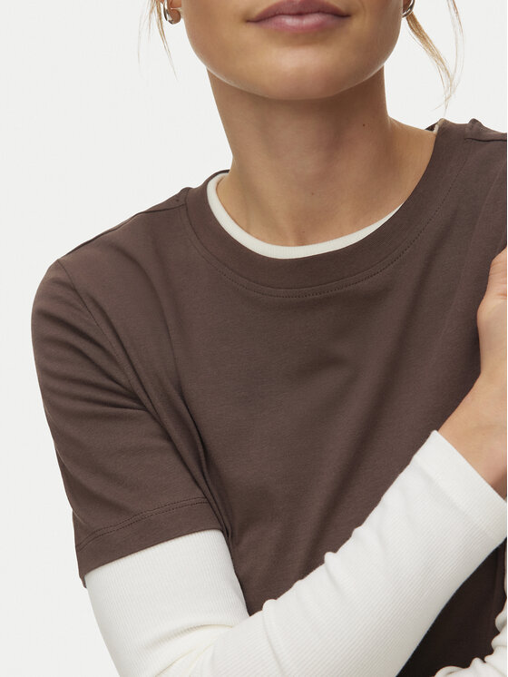 Vero Moda Vero Moda Tričko Paulina 10316991 Hnedá Regular Fit