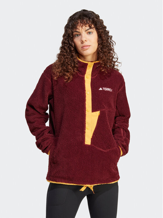 adidas adidas Flis Terrex XPLORIC High-Pile-Fleece IN3105 Bordo rdeča Regular Fit