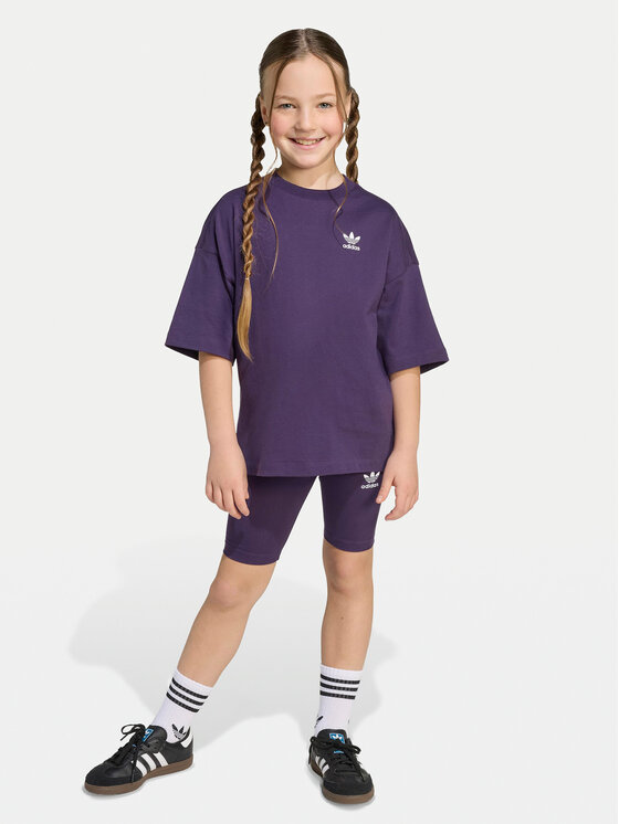 adidas Komplet t-shirt i spodenki Cycling JY4873 Fioletowy Regular Fit