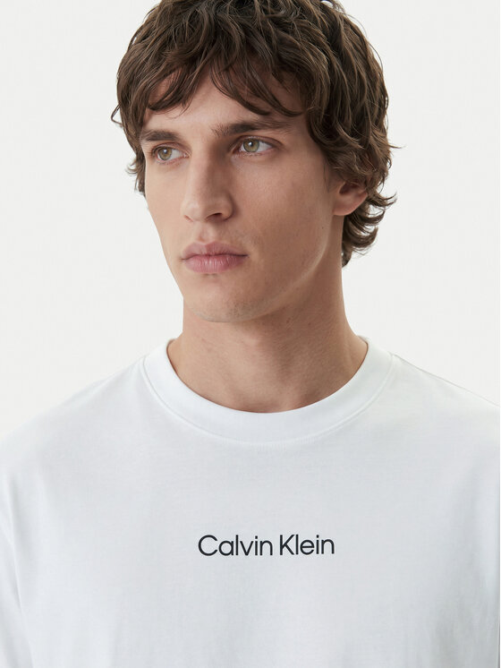 Calvin Klein Calvin Klein Longsleeve Standard Logo LV04LD232G Biały Relaxed Fit