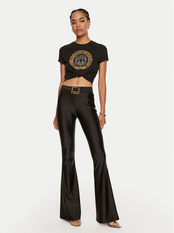 Just Cavalli Just Cavalli T-shirt 77PAHE24 Crna Slim Fit