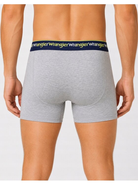Wrangler Wrangler Bokserki Sand 3 Pack Cotton Elastane Trunks Niebieski